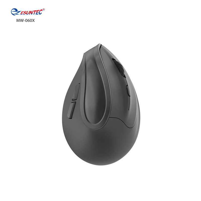 MW-060X-Black Dual Mode 2.4G & BT Wireless Ergo Vertical Ergonomic Mouse 6D Computer Mice Great Design
